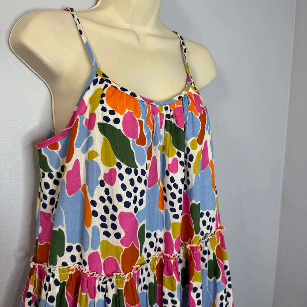 THML Spotted Multi Print Swim Sundress Adjustable Strap Beach Vacation Sz. XS - Picture 6 of 13